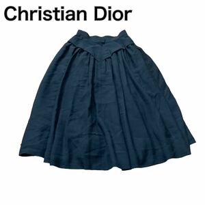 Christian Dior Dior flair юбка чёрный черный шерсть 100% S