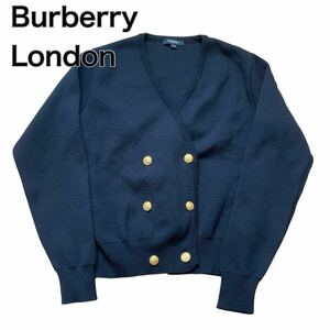 Burberry Londonニット カーディガン 金ボタンダブル ネイビー 150A キッズ