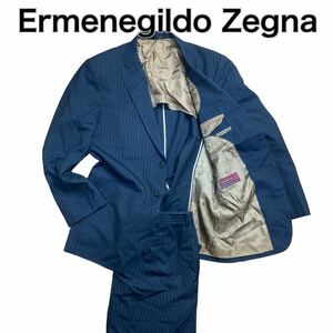 Ermenegildo Zegna ゼニアセットアップ スーツ ストライプ ネイビー紺 ビジネス 紳士 L