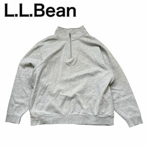 LLBean エルエルビーン トレーナー スウェット ハーフジップ フリース グレー 裏ボア XL オーバーサイズ