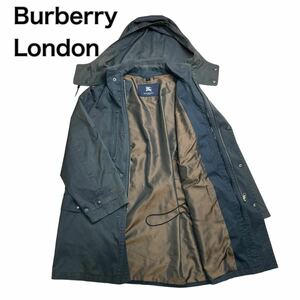 Burberry London バーバリー ステンカラーコート ブラック黒 タマムシ M 三陽商会