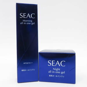 110♭【未開封】世田谷自然食品 SEAC シーク オールインワン 朝用 美容ゲルクリーム 50g＆夜用 保湿ゲルクリーム 50g