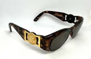 GIANNI VERSACE ジャンニヴェルサーチ サングラス MOD 424 COL 869 OD 鼈甲 ブラウン×ゴールド エンブレム 中古◆No53