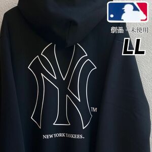 希少【LL】MLB公式　ヤンキース　ビッグロゴ　ポケット付き長袖スウェットパーカー●メンズ　ドジャース　大谷翔平　グッズ