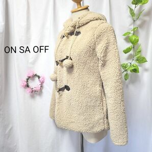 ON SA OFF ダッフルコート　新品　タグ付き　ベージュ　モコモコ アウター 長袖　M