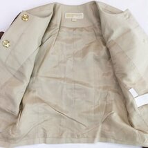 ★美品 MICHEAL KORS マイケルコース 長袖 ノーカラー レザー切替 ジャケット レディース00 ベージュ×ブラウン MS41E29C64 2BB/90388_画像5