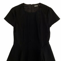 ★超美品 DKNY ダナキャランニューヨーク 半袖 ポリエステル ワンピース ドレス サイズ4 レディース ブラック 裏地付き 400106 1BA/90549_画像2