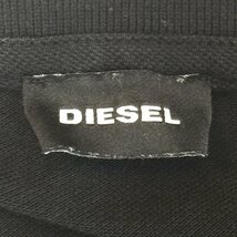 ●DIESEL ディーゼル 半袖 フロッキープリント 鹿の子 ポロシャツ サイズM メンズ ブラック×レッド コットン トップス 1AA/87835_画像5