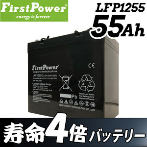劣化防止パルス付 EB35 55AH大容量 FIRSTPOWER ファーストパワー サイクルバッテリー EB 密閉型 55Ah 12V LFP1255D