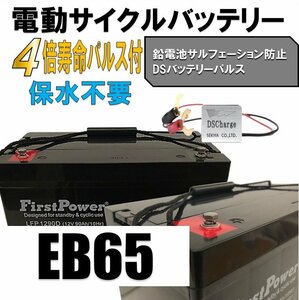 劣化防止パルス付 EBバッテリー、世界最大ブランド限定、サルフェーション防止【限定2個セット】EB65互換 LFP1290D 90Ah ディープサイクル