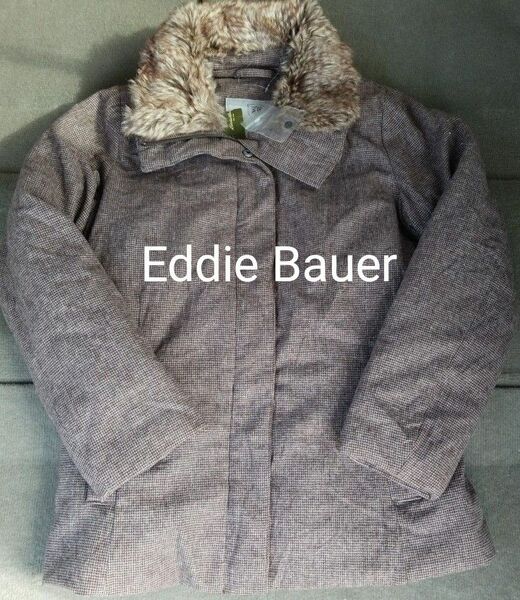 新タグ エディーバウアー Eddie Bauer ダウンジャケット つけ襟ファー L 