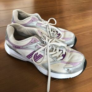 new balance ニューバランス スニーカー GW413ＪＷＰ 24.5cm 白×紫×銀 レディース