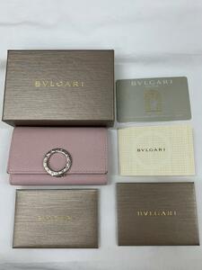 GIO1-238 BVLGARI ブルガリブルガリ レザー 6連 キーケース レディース ピンク系