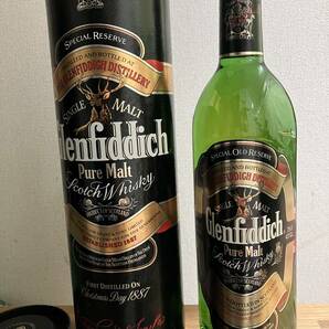 【希少】グレンフィディック750ｍｌ43度オールドボトル 円筒形缶箱付きスコッチ古酒ウイスキーの画像1