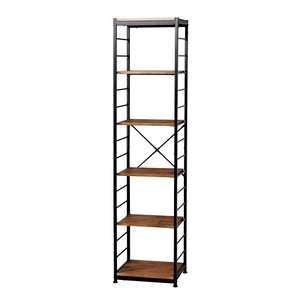  slim rack width 44cm 6 step shelf free rack storage bookcase Vintage manner simple steel simple tea Brown KOE-1712BR