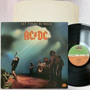 A面ジョージぺカムカッティング　UK盤　緑赤レーベル　AC/DC　LET THERE BE ROCK　マトA-1/B-2　A面ジョージぺカムカッティング　K50366