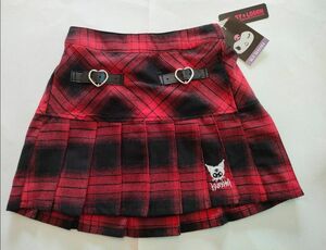 [新品未使用]サンリオ　クロミ刺繍　チェック柄　プリーツスカート　150cm