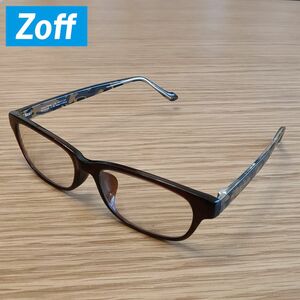 Zoff ゾフ メガネ 伊達メガネ サングラス ブラウン カモフラ セルフレーム ⑦