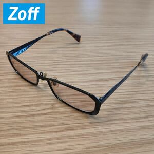 Zoff ゾフ メガネ 伊達メガネ サングラス ブラウン べっ甲 メタルフレーム ⑨