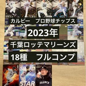 マリーンズファン必須アイテム！　カルビー　プロ野球チップス　2023年　ロッテ　18種　フルコンプ