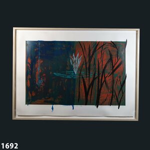 渋谷和良「風観」 リトグラフ 1986年 2/10 美術品 アート作品 額サイズ約：縦82.5cm×横112.5cm 1692