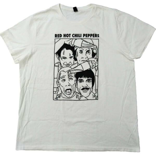 レッドホットチリペッパーズ　Tシャツ　小さ目な3XLサイズ　白　レッチリ　バンドTシャツ　バンT　ロックTシャツ　red hot chili peppers