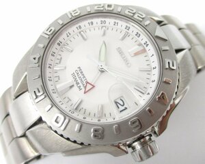 ■セイコー■美品■パーペチュアルカレンダーGMT チタン SBQJ007 8F56-0040■メンズ■ジャンク