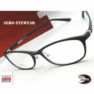 【眼鏡一式 度付レンズセット】★designメガネ★Aero-Eyewear Matte.Black ULTEM 超タフ・超軽量 度付き/度なし/伊達メガネ【メガネ通販】