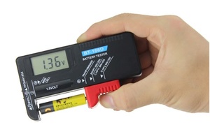 デジタル 電池 チェッカー 送料無料 （電池残量 電池測定器 電圧 電池テスター 電池計測 電池容量）乾電池 ボタン電池、　