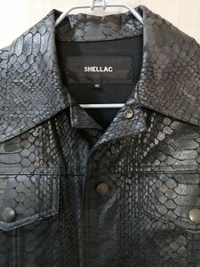 パイソンコーティングシャツ　４６ブラック シェラック(SHELLAC)