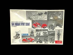 【未開封】グンゼ産業 初版 ハイテックモデル 1941 インディアン スポーツスカウト プラモデル 1/12スケール バイク オートバイ (44049OM1)