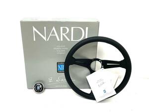 NARDI/ナルディ ステアリングハンドル DEEP CORN 340 N917 ブラック パープルステッチ 元箱/ホーンボタン/タグ付き 現状品 (45136N7) 