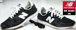 【美品・USED/本革天然皮革/復刻版/替紐付き/正規店購入】NEW　BALANCE　220　モデル　メンズ・レトロスニーカー　　　サイズ＝27.5ｃｍ