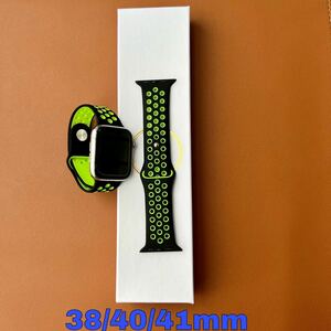 Apple Watch バンド　アップルウォッチスポーツバンド　ベルト　ブラック/グリーン　38/40/41mm