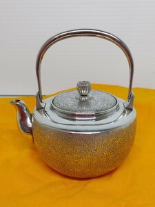 24011204 松花堂 純銀 茶道具 小銀瓶 煎茶道具 湯沸 銀瓶 茶器 約126g　共箱なし　刻印有り