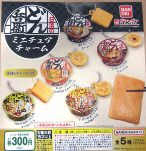 日清のどん兵衛 ミニチュアチャーム 全5種セット ガシャポン 天ぷらそば きつねうどん かき揚げ天ぷらうどん かき揚げそば