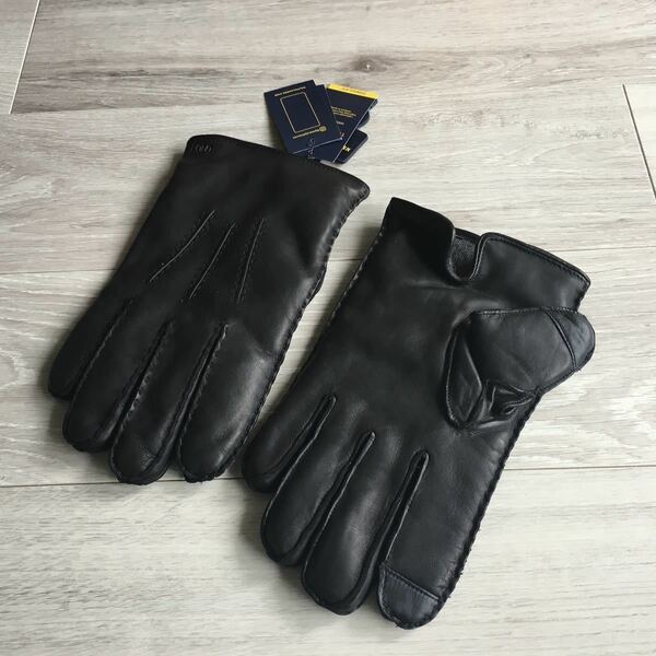 ☆新品＆正規品☆Polo Ralph Lauren Leather Touch Gloves L ブラック レザー手袋　男性用