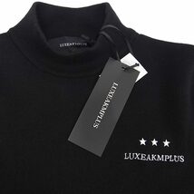 [新品]リュクス エイケイエム プラス【L】定価12980円 ゴルフ 秋冬ニットセーター モックネック リブロゴ LEON掲載 洗濯可能 LUXEAKMPLUS_画像5