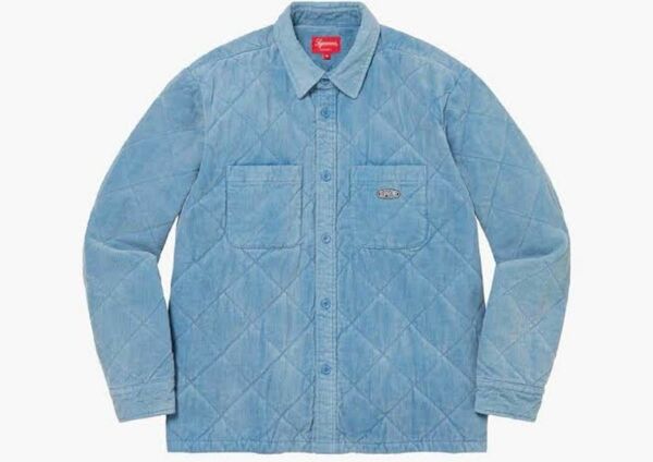 SUPREME,Supreme Quilted Corduroy Shirt Slate Blue 今なら2万9000円!!!