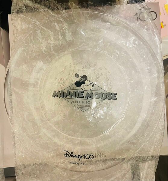 【Disney】ガラスプレート　ガラス皿　ミニーマウス ディズニー