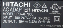 【中古】 HITACHI純正ACアダプタ PC-AP7900 19V-3.42A (外径5.0mm/内径1.7mm)_画像2