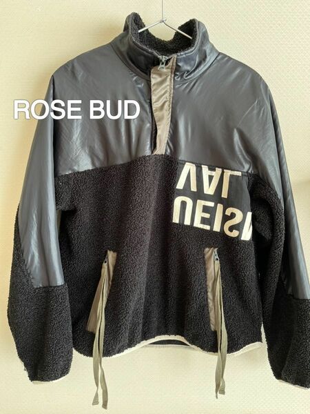 ROSE BUD＊ローズバッド　ナイロン×ボアブルゾン　プルオーバー