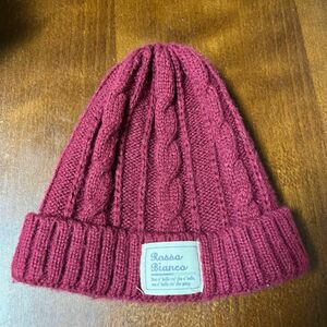 キッズサイズニット帽　赤　えんじ色 ニット帽 帽子 ニットキャップ ビーニー Knit 