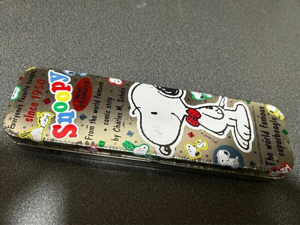 スヌーピー SNOOPY 缶ペンケース レトロ