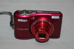 ☆Nikon　「ニコン　Coolpix L30 レッド　 コンパクトデジタルカメラ」　美品・動作品　単三電池使用　メモリ(2GB)付　現状で！