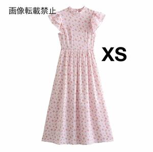 vintage ヴィンテージ レトロ フラワー 花柄 ワンピース XSサイズ レディース★ZARA 好きな方に★2024 早春新作 新品未使用★