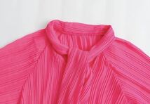 pink vintage ヴィンテージ レトロ プリーツ ボウタイ ブラウス トップス Lサイズ レディース★ZARA 好きな方に★2024 早春新作 新品★_画像3