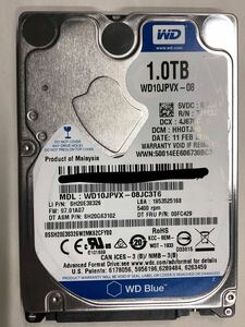 使用時間 856時間 正常 WDC WD10JPVX-08JC3T6 1000GB 1TB n20240126-3