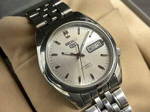 1円 ～ SEIKO セイコー5 7S26-01V0 AT/自動巻き シルバー文字盤 デイデイト 21石 メンズ腕時計