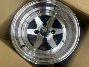 新品 ホイール 1台分 4本セット 復刻版 ロンシャン XR-4 14x8.0J +0 4H-114.3 ブラックポリッシュ 旧車